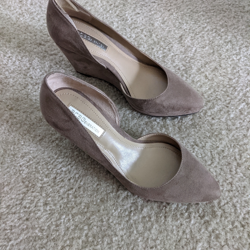 BCBGeneration Faux Suede Wedge Heels